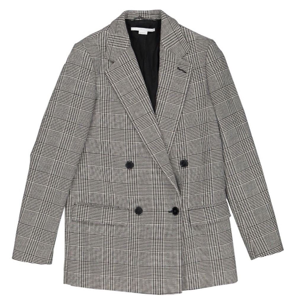 Stella McCartney Milly Prince-of-Wales Wool Checked Blazer Jacket